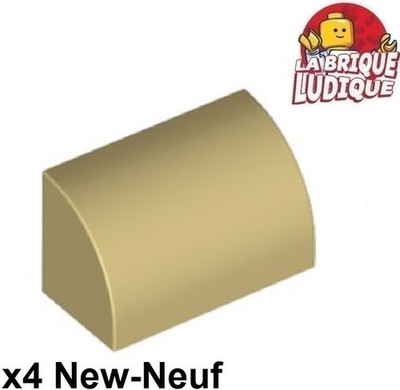 Lego 4x Stein Brick Modified 1x2x1 Curved Top beige/hellbraun 37352 NEU