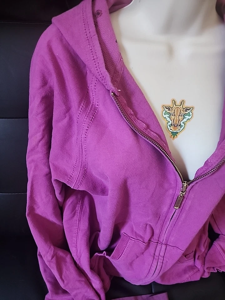 Womens XL Purple Hoodie And Sweat Shorts Set - Image 3 of 4