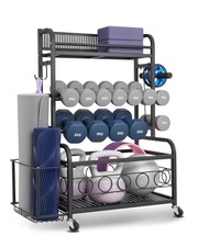 VEVOR Yoga Mat Storage Rack, Home Gym Workout Equipment Organizer, Powder Coated