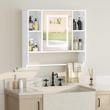 MAHANCRIS Bathroom Wall Cabinet with Mirror, Wall Mounted Medicine Cabinet with