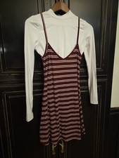 Forever 21 90's Style Bodycon Stripe Mini Dress W/shirt, Y2k , Summer, Beach,...