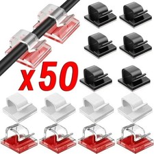50Pcs Cable Clips Self-Adhesive Cord Management Wire Holder Organizer Clamp US