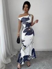 Brand New Fishtail Dress Asymmetric Maxi Bodycon Wedding Holiday Summer Races 14