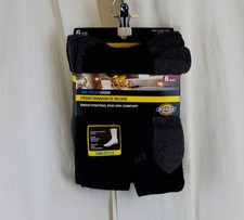 Dickies Mens 6 PACK Dri-Tech Original Moisture Control Socks Black Size 6-12