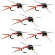 Tungsten Bead Head Rubber Legs Red Copper John Nymph Fly Fishing Flies - Set ...