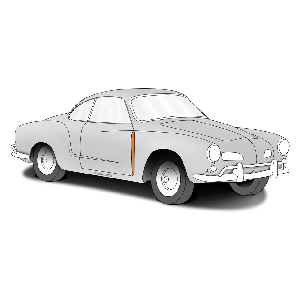 Placa de cubierta de pilar de bisagra de puerta de metal negro delantera derecha para VW Karmann Ghia 1968-74 Foto 4 de 4