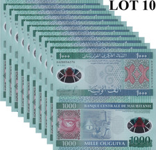 Mauritania 1000 Ouguiya 2014 P 19 Polymer UNC 1/10 Bundle Lot 10 pcs