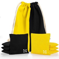 Professional Cornhole Bags All Weather Two Sided Bean Bags 4 Yellow 4 Black