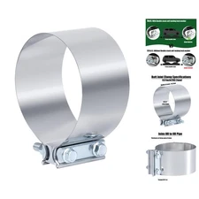 Durable 8 Inch Butt Joint Exhaust Clamp - Secure Connection for Exhaust Systems