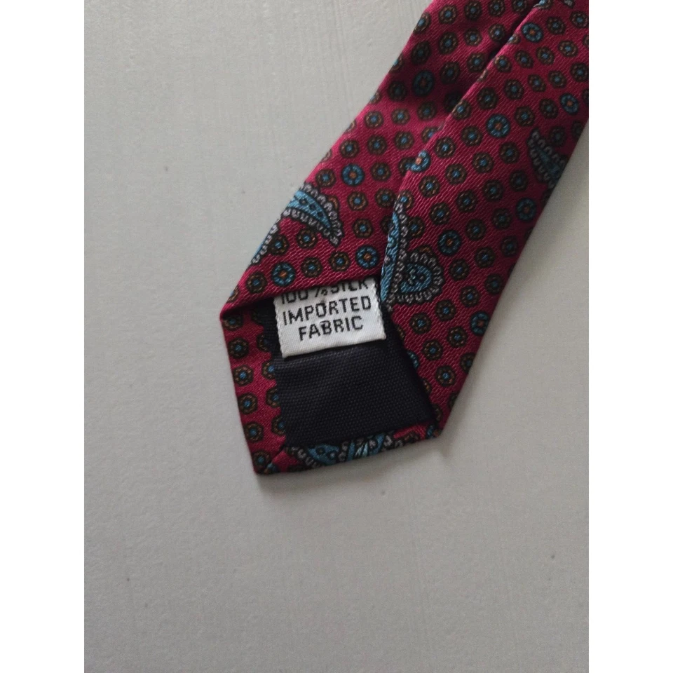 Corbata Gant Hombre 100% Seda Rojo Azul Patrón Novedad Foto 3 de 4