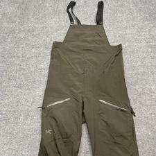 Arc'teryx Bib Pants Mens Small Olive Green Gore-Tex Waterproof Ski Shell Hiking