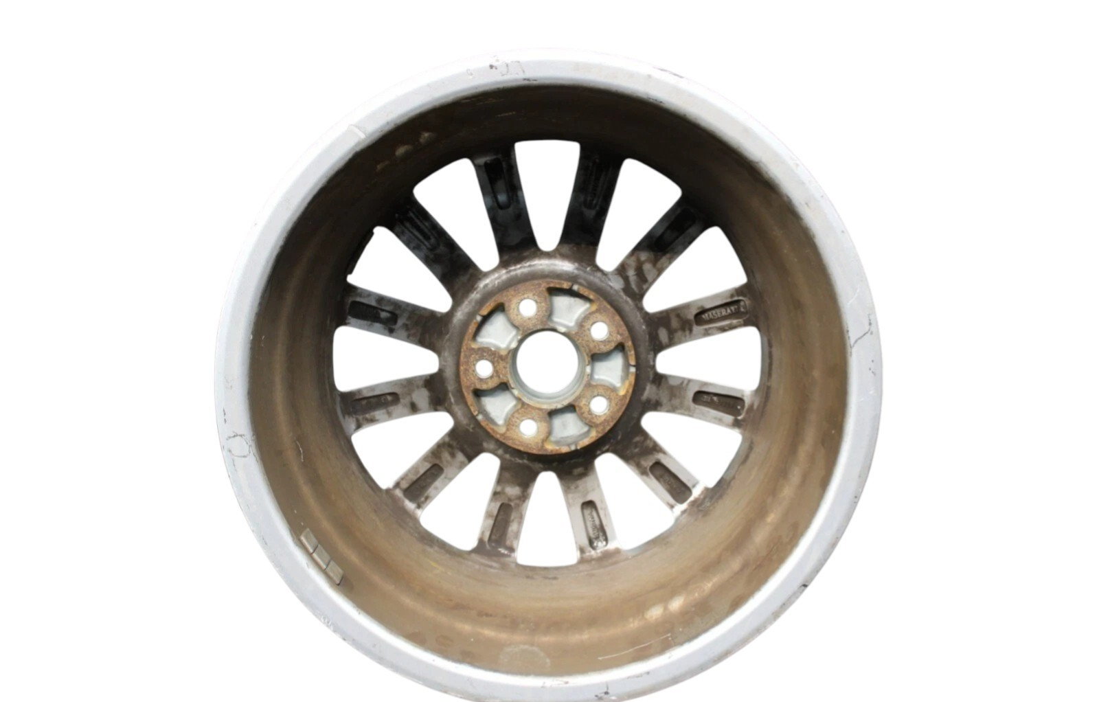 14-15 Maserati Ghibli 8.5X18H2 18'' 12-Spoke Rear Alloy Wheel Rim 670019917 Oem