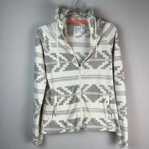 OFF WHITE Billabong giacca felpa donna full zip pile piccola panna geometrica