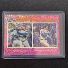 🔌IU 2026 TOPPS HERITAGE BASEBALL CHROME PINK SPARKLE WORLD SERIES DODGERS #311