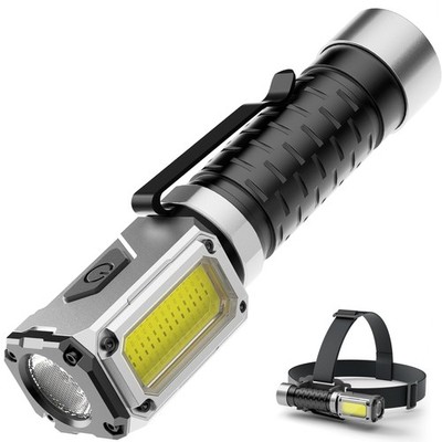 Flashlight Rechargeable 2000LM EDC Flashlight with Red Green Light 5 Modes Br...