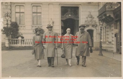 Czech Republix, Brno, RPPC, Two Well Dressed Couples Walking on Street