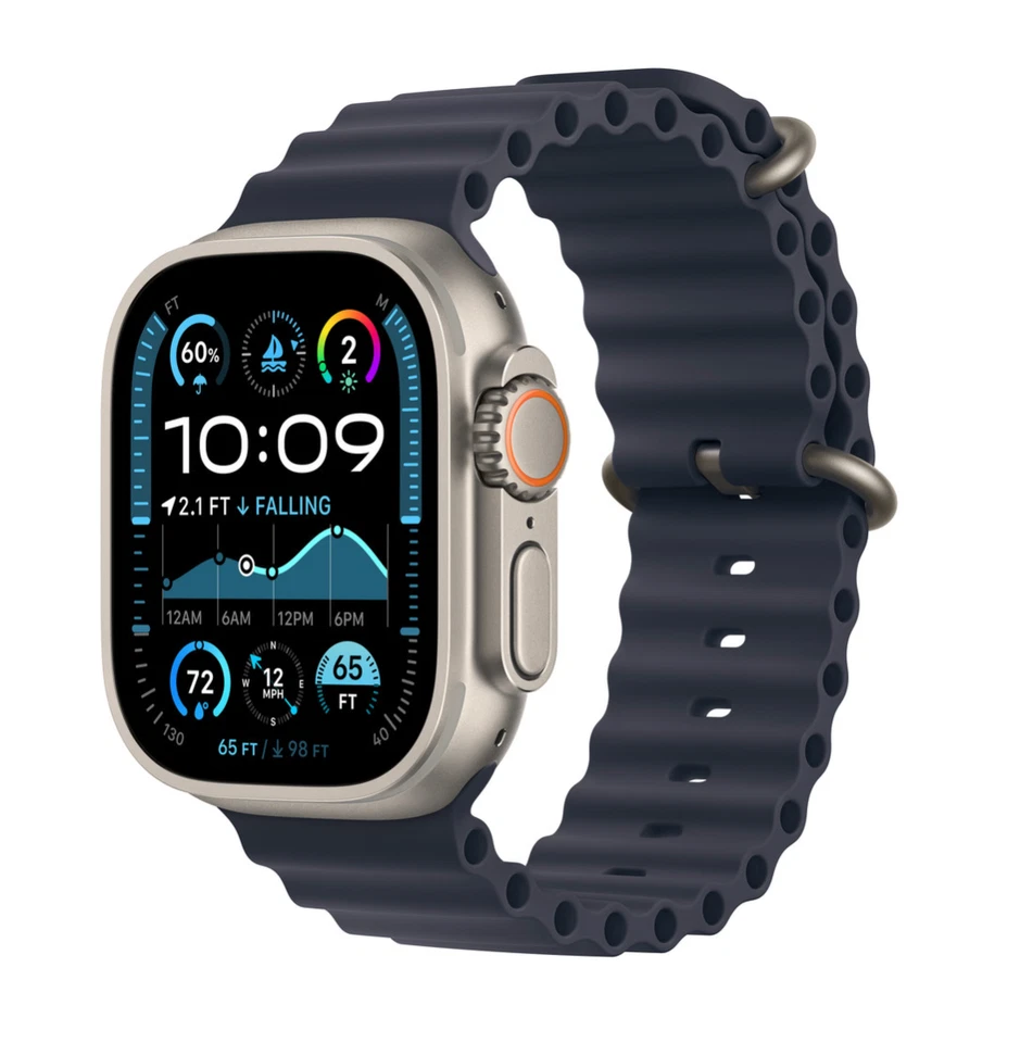 NUEVO Genuino Marca Apple Azul Marino Océano Banda Se Ajusta: 44 45 46 49mm Auténtico Talla Única Foto 3 de 4