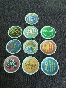 #5919-28---PINBACK BUTTONS STAMPS---COMPLETE SET---USED AND OFF PAPER