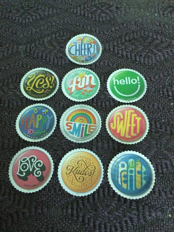#5919-28---PINBACK BUTTONS STAMPS---COMPLETE SET---USED AND OFF PAPER