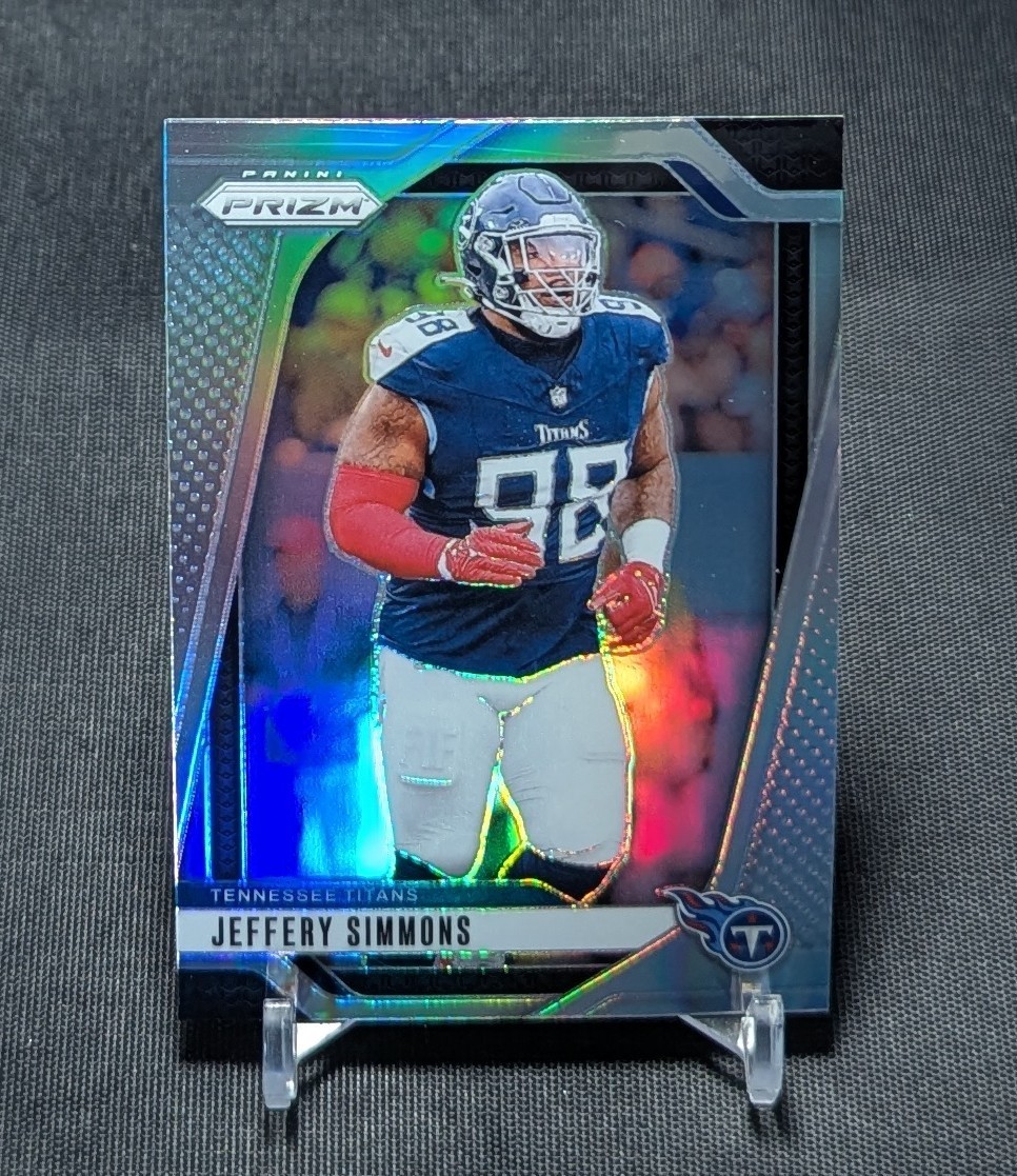 Jeffery Simmons Silver Holo 2024 Panini Prizm Football Card 282 Tennessee Titans