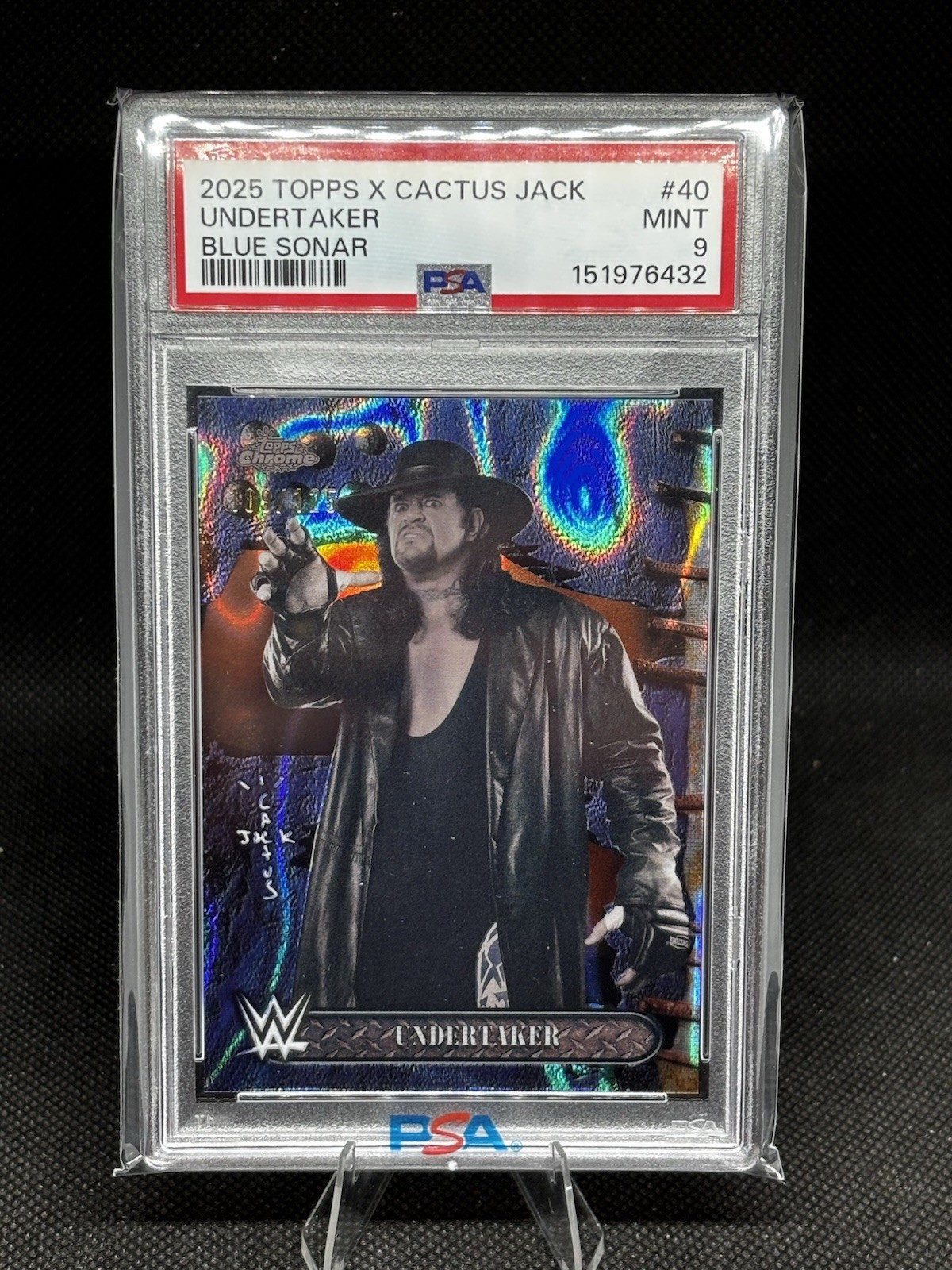 2025 Topps Chrome Cactus Jack Undertaker Blue Sonar /125 PSA 9