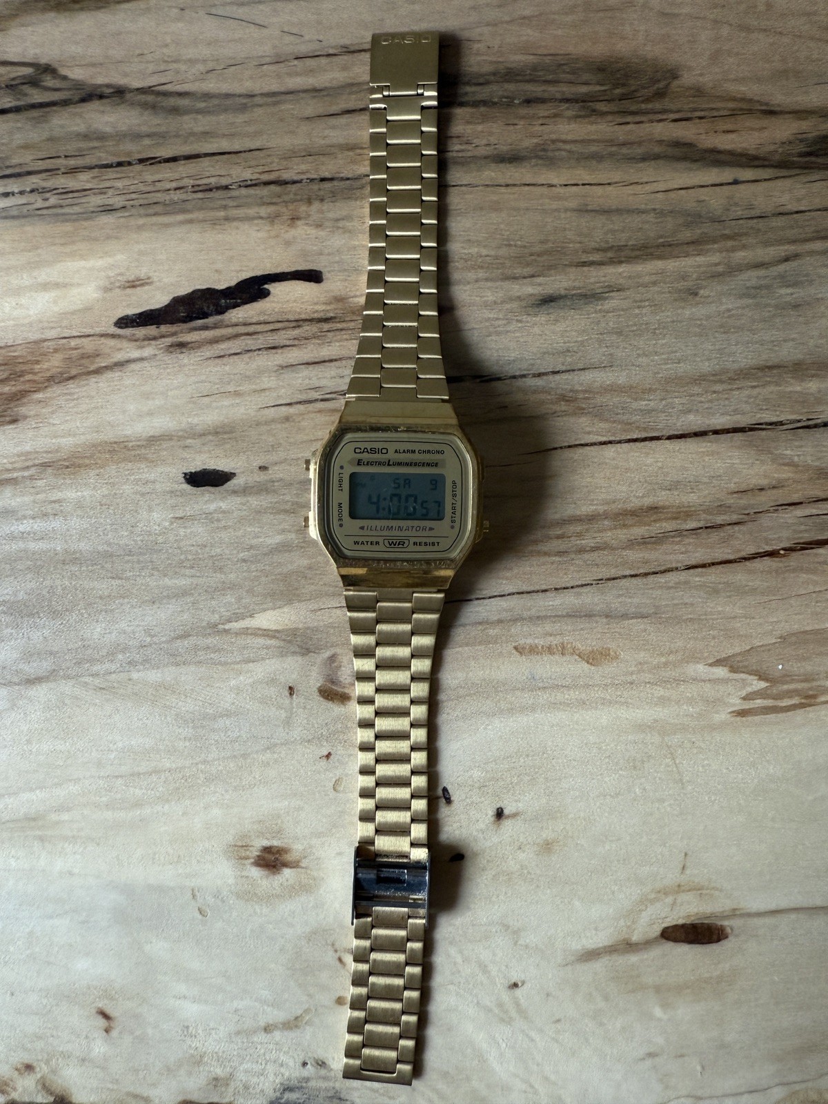 Casio A168WG-9 Unisex Digital Classic Retro Stainless Steel Gold Watch