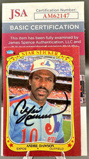 1986 Fleer Sticker Andre Dawson On Card Auto #32 JSA Authenticated