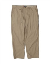 CHAPS Mens Straight Chino Trousers W38 L30 Beige Cotton PZ10