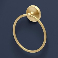 Gatco 5053 Brushed Brass Gold Designer 6" Wall Mounted Towel Ring / Holder