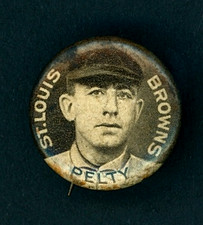1910-12 P2 Sweet Caporal Pins - Red - Barney Pelty - RARE - Jewish Baseball Star