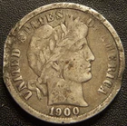 1900 Barber Dime - Partial LIBERTY Shows