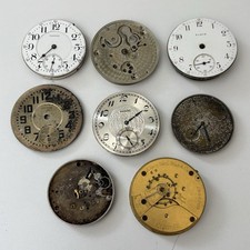 Vintage Elgin Waltham Pocket Watch Estate Repair Parts Bulk Lot Movement Dial