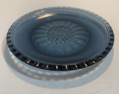 Vintage Fostoria Virginia Dark Blue Luncheon Plate 8'' Wide Mint Condition