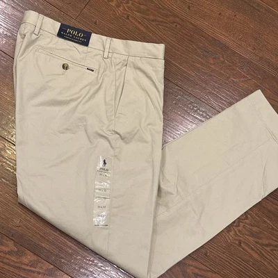 NEW Polo Ralph Lauren Stretch Classic Fit Chino Pants Men’s 33/34 X 32 Tan Khaki - Image 1 of 4