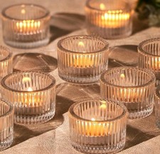 10 Pack Tealight Clear Glass Candle Holders Votive Tea Light Candle Holder