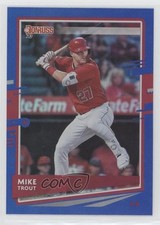2020 Panini Donruss Back Variation Holo Blue Mike Trout (City of Angels) 7at