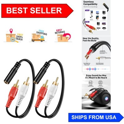 Bidirectional 3.5mm to RCA Adapter - 8 Inch - Ideal for TV, Smartphone & More