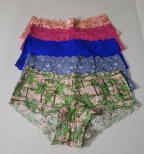 HANKY PANKY SIGNATURE LACE BOYSHORTS PANTIES SET OF 5 ASSORTED COLORS SIZE S