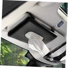 Car Tissue Holder for Sun Visor, PU Leather Napkin Case Box  Car Black