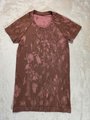 Lululemon Swiftly Tech Short Sleeve Shadow Bloom Roasted Brown/Brier Rose Size 2