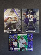 (3) Lamar Jackson Mosaic Flea Flicker Green Prizm Phoenix Baltimore Ravens