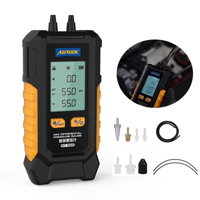 Handheld Digital Manometer Dual Port Air Pressure Meter Gauge HVAC Gas Tester