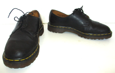Vintage Dr Martens England Shoes Black Leather Lace Up Comfort
