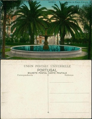 Postcard Lissabon Lisboa Jardim da Praça d'Alegria 1912