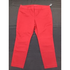 NEW Old Navy Pixie Mid-Rise Ankle Pants Womens 20 Red Slim Stretch Business