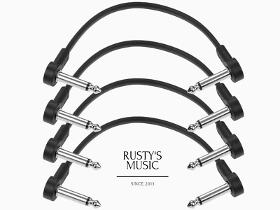 4 x Gitarre FX Pedal Board Patchkabel Kabel 1/4 rechter Winkel Stecker 6 Zoll geräuscharm