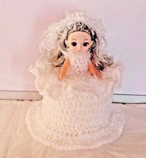 1.  SPECIAL BRIDE WEDDING TOILET ROLL DOLL COVER CROCHET HANDMADE