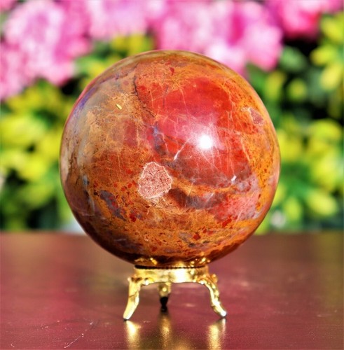 Chakra Stone Large 85MM Natural Brecciated Jasper Reiki Healing Sphere Ball - Picture 9 of 10