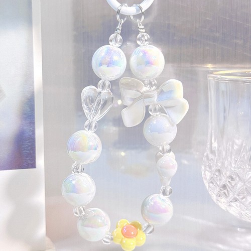 Anti Loss Mobile Phone Strap Wrist Chain Bow Small Flower Beaded Phone Lanyard - Zdjęcie 2 z 18