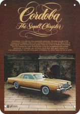 1976 Chrysler Cordoba Actor Ricardo Montalban Decorative Replica Metal Sign 1976 Chrysler Cordoba Actor Ricardo Montalban Decorative Replica Metal Sign